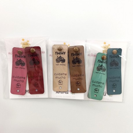 Etiquetas "cuídame mucho" con autocierre