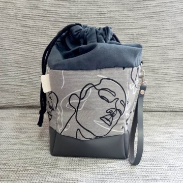 Bolsa de proyectos mini - Mod. Mujeres gris
