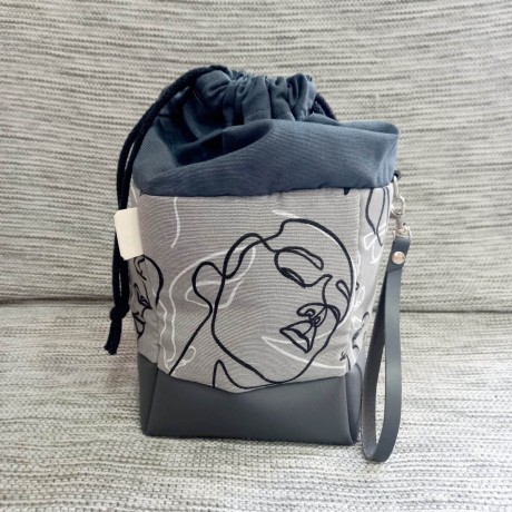 Bolsa de proyectos mini - Mod. Mujeres gris