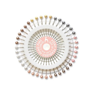 Alfileres con cabeza de perla 38x0.60mm