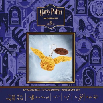 Kit Amigurumi Llavero Snitch Dorada - Col. Harry Potter DMC