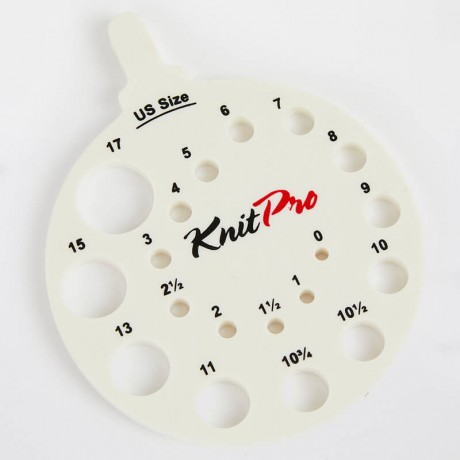 Medidor de agujas KnitPro. Conversor UE/USA