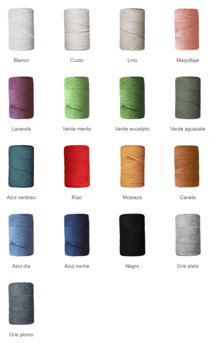 Colores urdimbre para macramé