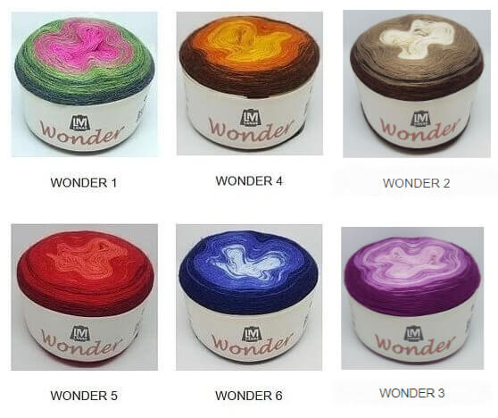 Colores lana degradada WONDER para chales multicolor